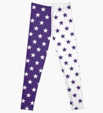 Purple & White Stars Leggings