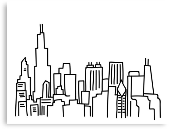 "Chicago Skyline Outline" Canvas Prints by emmybdesigns | Redbubble