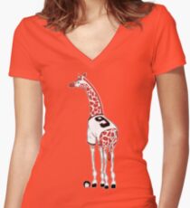 Belt Giraffe (Textless) Women's Fitted V-Neck T-Shirt