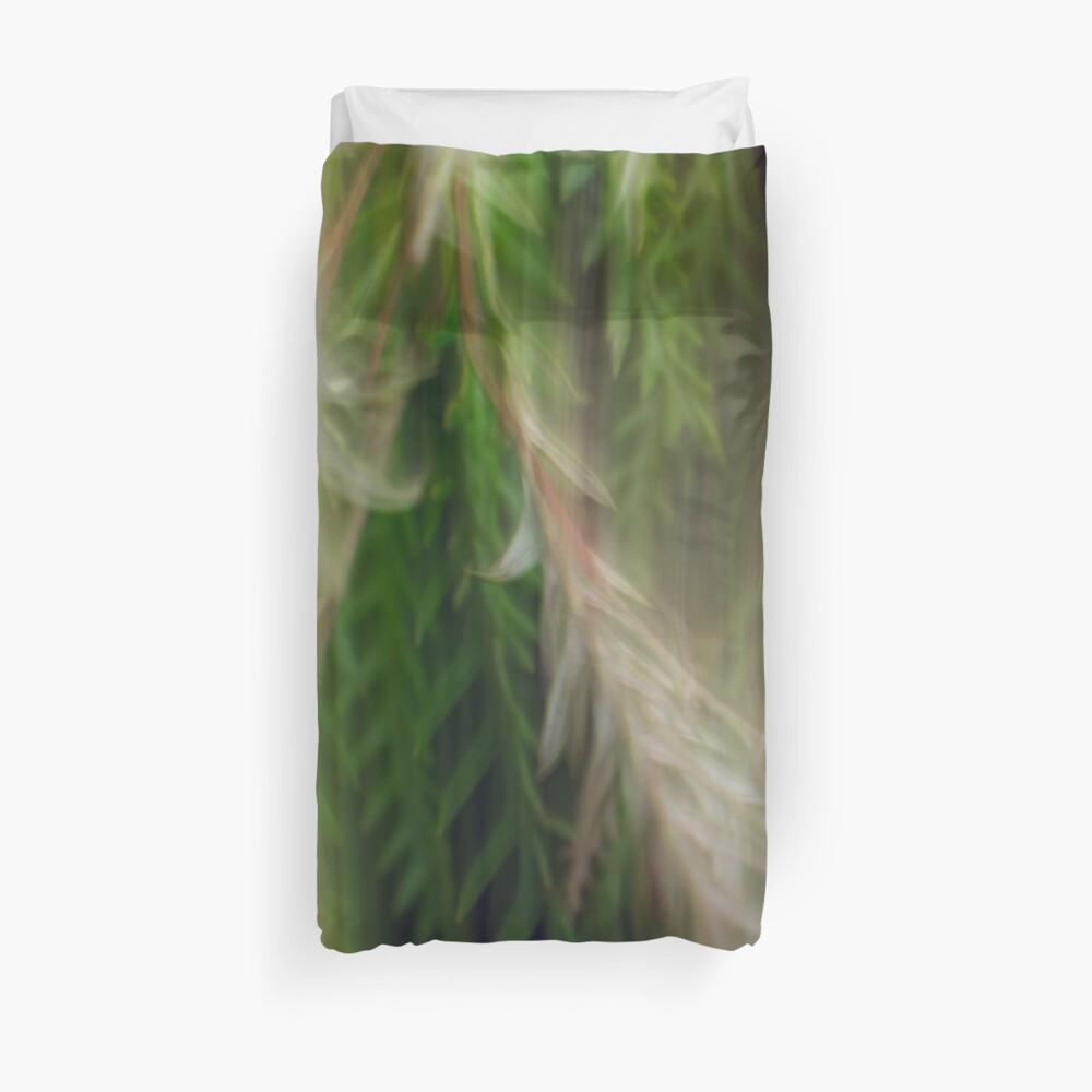 Fleur Blur Series-Abstract Decorative Leaves Duvet Cover