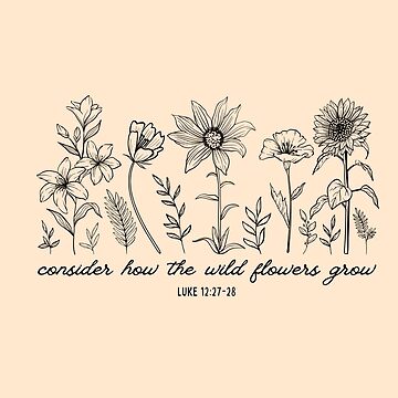 Lilies Christian Canvas Tote Bag Fall Wildflowers Bible Verse Gift