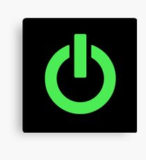 Power Button (green) Canvas Print