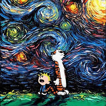 calvin and hobbes starry night shirt