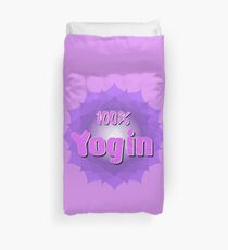 Yogin logo with violet mandala Duvet Cover