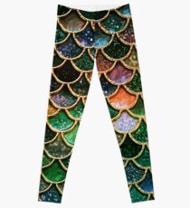 Grüne Funkeln-Imitat-Glitter-Meerjungfrau-Skalen Leggings