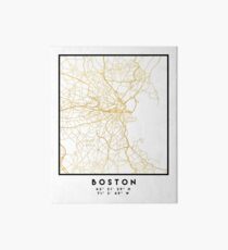 BOSTON MASSACHUSETTS CITY STREET MAP ART Art Board