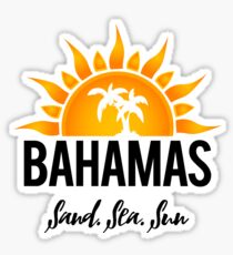 Pegatina Bahamas: arena, mar y sol