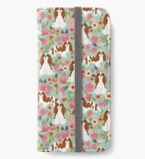 Blenheim cavalier king charles spaniel dog breed florals pattern gifts iPhone Wallet/Case/Skin