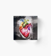 Rainbow Heart Acrylic Block
