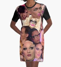 Rupaul's Drag Race Collage Graphic T-Shirt Dress