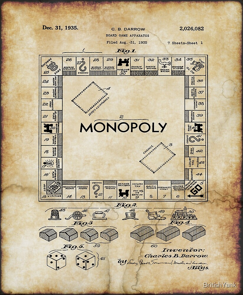 Monopoly Game Concept | 1931 Patent Print