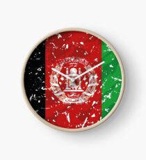 Afghanistan grunge vintage flag Clock