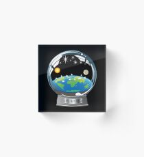 Flat Earth Snow Globe - The True Man Show - Veritas. Truth. Acrylic Block