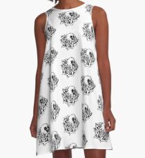 Skull and Roses A-Line Dress