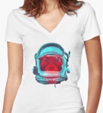 Space Monkey Women's Fitted V-Neck T-Shirt