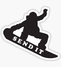 Snowboard Send It Icon Sticker