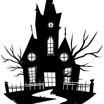 haunted house silhouette pattern