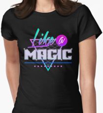 Wie eine Magie (schwarzer Hintergrund) Tailliertes T-Shirt für Frauen