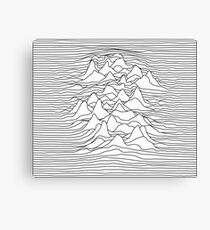 Schwarzweiss-Grafik - Schallwellenillustration - Weiß Leinwanddruck