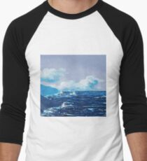 Wild Irish Sea Landscape Painting Men's Baseball ¾ T-Shirt