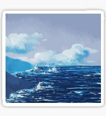 Wild Irish Sea Landscape Painting Sticker