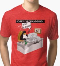 funny linux tux tshirt & dirty penguin shirts for men Tri-blend T-Shirt
