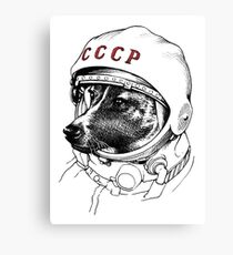 Laika, Weltraumreisende Leinwanddruck