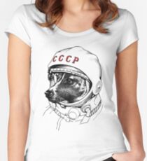 Camiseta entallada de cuello redondo Laika, space traveler