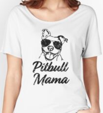 Pitbull Mama Funny Pit Bull Mom Shirt Relaxed Fit T-Shirt
