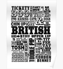 British Sayings Print Poster
