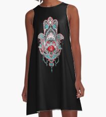 SILVERY HAMSA A-Line Dress