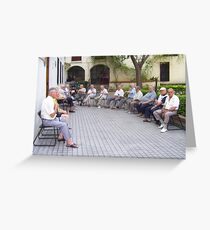 " The old boys network " Greeting Card