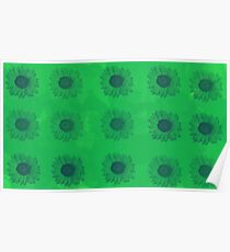 Sunflowers in Green Poster