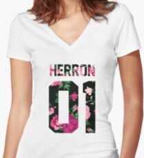 Zach Herron - Colorful Flowers Women's Fitted V-Neck T-Shirt