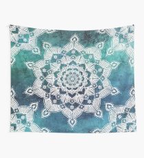 Aqua Spirit Mandala Türkis Blau Grün Weiß Wandbehang
