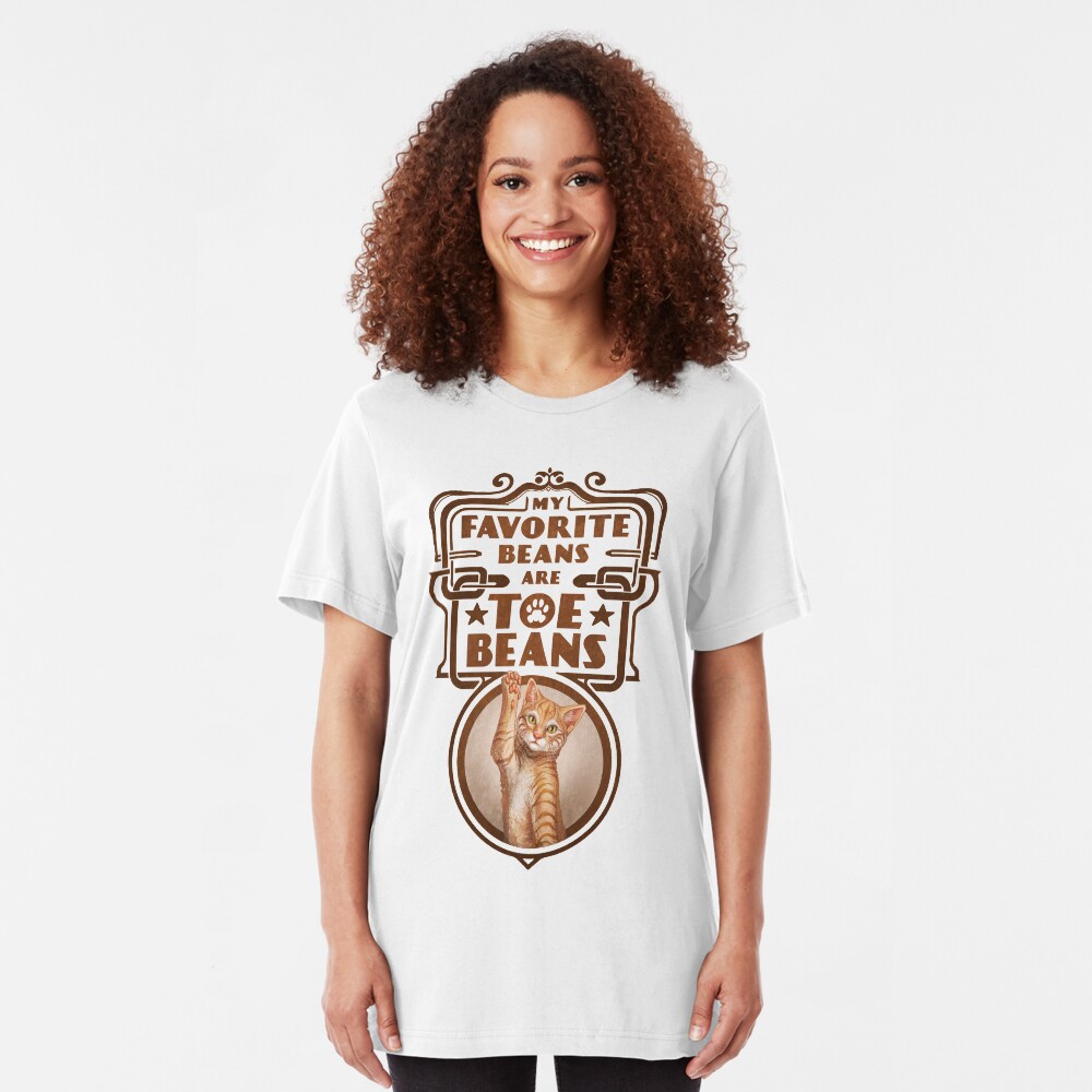 My Favorite Beans Are Toe Beans (Cat) Slim Fit T-Shirt