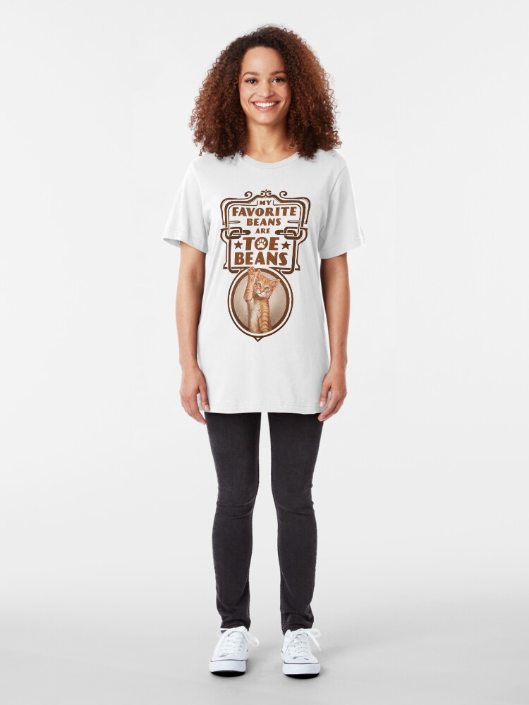 Alternate view of My Favorite Beans Are Toe Beans (Cat) Slim Fit T-Shirt