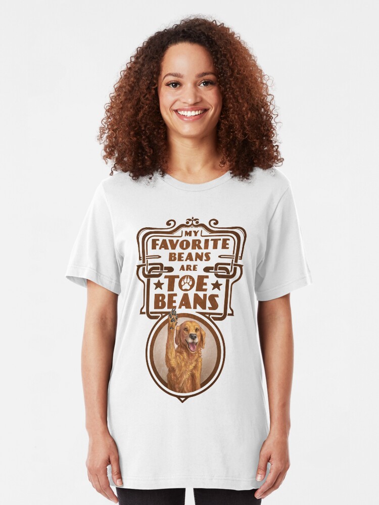 Alternate view of My Favorite Beans Are Toe Beans (Dog) Slim Fit T-Shirt