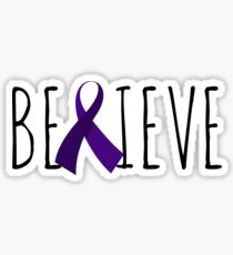 Believe – Purple Ribbon Sticker