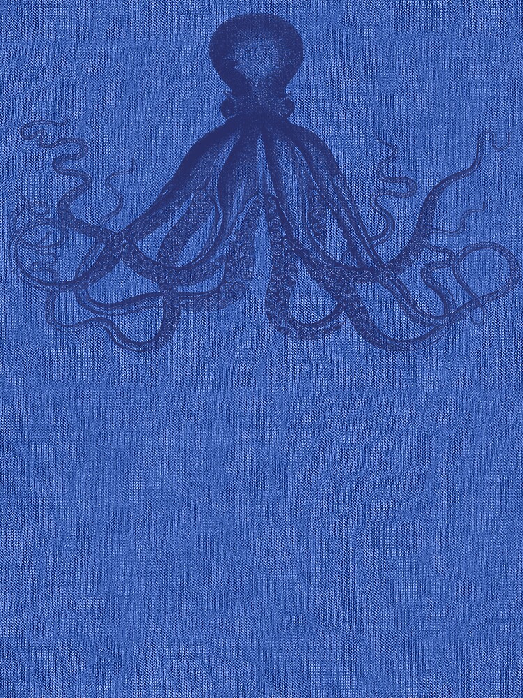 Krake | Weinlese-Krake | Tentakeln | Meeresbewohner | Nautik | Ozean | Meer | Strand | Marineblau und Weiß | von EclecticAtHeART