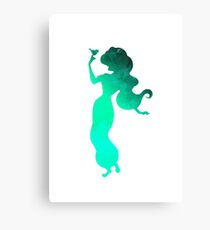 Princess with bird Inspired Silhouette Canvas Print