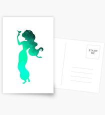 Princess with bird Inspired Silhouette Postcards