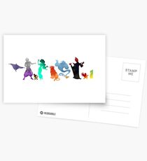 Characters Inspired Silhouette Postcards