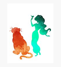 Princess and tiger Inspired Silhouette Photographic Print