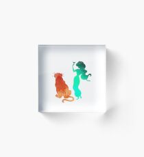 Princess and tiger Inspired Silhouette Acrylic Block