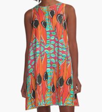 Pasels - Sturt Pea & Leaf A-Line Dress