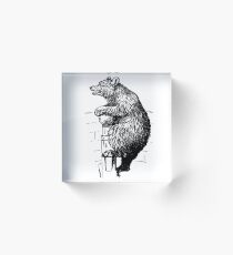 Bookplate - Bear - Circus Bear - Victorian Acrylic Block