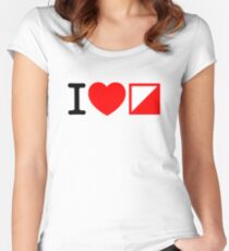 Ich liebe Orientierungslauf Tailliertes Rundhals-Shirt