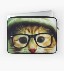 Vintage Cat Wearing Glasses Laptop Sleeve