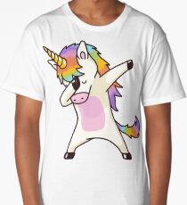 Dabbing Unicorn Shirt Hip Hop Dap Pose Long T-Shirt
